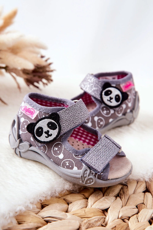 Sandałki Befado Na Rzep 342P031 Szare