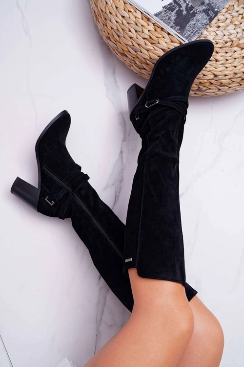 Kozaki Damskie Na Słupku Zamszowe Big Star EE274520