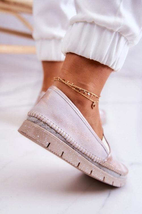 Damskie Półbuty Wsuwane Skórzane Maciejka 03512-28 Jasnoróżowe