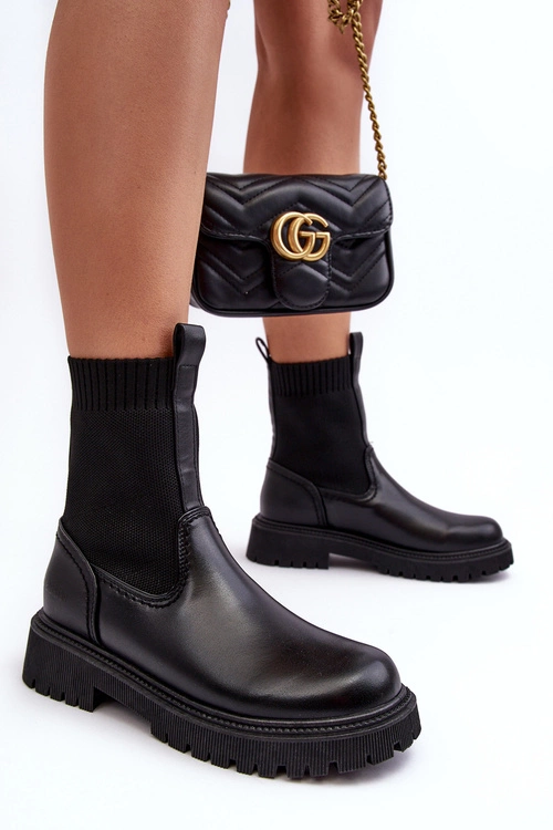 Botki Na Płaskim Obcasie Czarne Big Star MM2745432