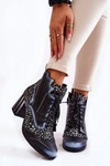 Botki Damskie Skórzane Trzewiki Maciejka Czarne 03190-20