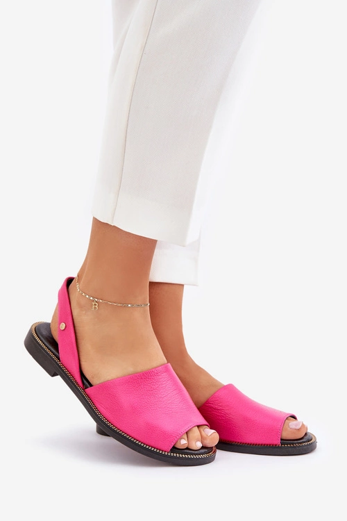 Skórzane Wsuwane Sandały Zazoo 40327 Fuksja