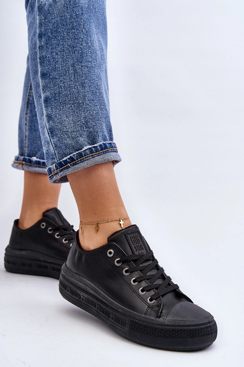 Niskie Trampki Damskie Ocieplane Czarne Big Star MM274031