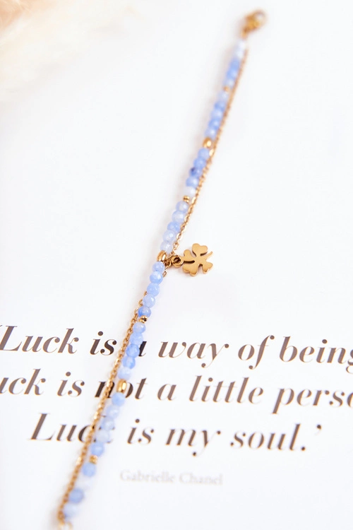 Damska Bransoletka Z Koralikami Niebiesko-Złota