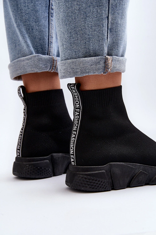 Damskie Buty Sportowe Ze Skarpetą Czarne Zirila