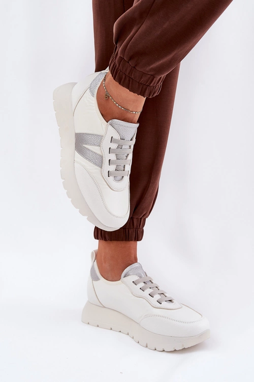 Buty Sportowe Damskie Na Platformie Vinceza 58510 Białe