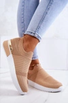 Sportowe Buty Materiałowe Beżowe Lorento