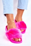 Damskie Klapki Z Futerkiem Neon Fuksja Fur