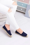 Lniane Damskie Granatowe Espadryle Slip On Nelly