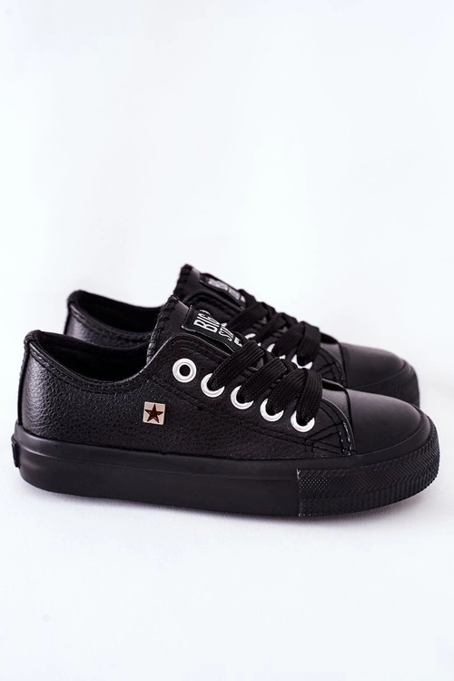 Dziecięce Skórzane Trampki BIG STAR FF374304 Czarne
