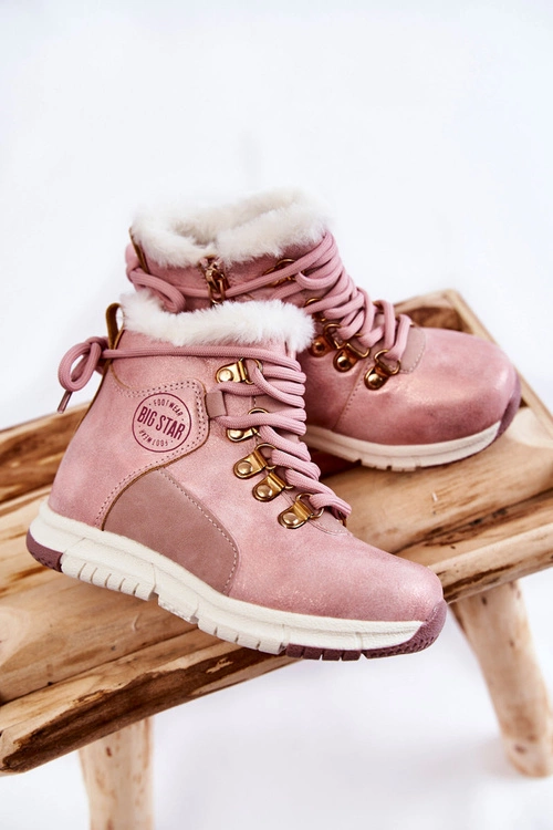 Dziecięce Ocieplane Botki Na Suwak Big Star KK374177 Różowe