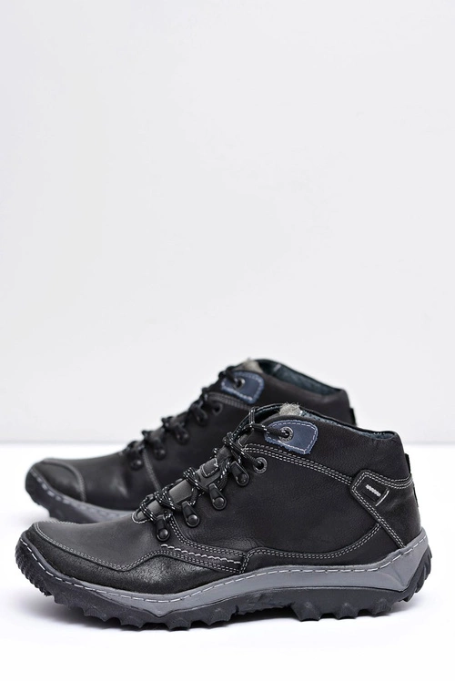 Trekkingowe Męskie Czarne Ocieplane Półbuty Etemor