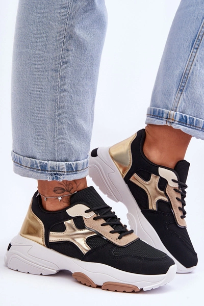 Damskie Sneakersy Sznurowane Czarne Cortes