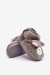 Kapcie Dziecięce Ocieplane Z Misiem Szare Eberra