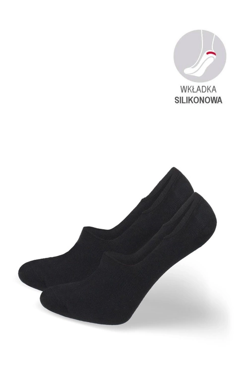 Damskie Skarpetki Microstopki Bawełniane Gładkie Czarne