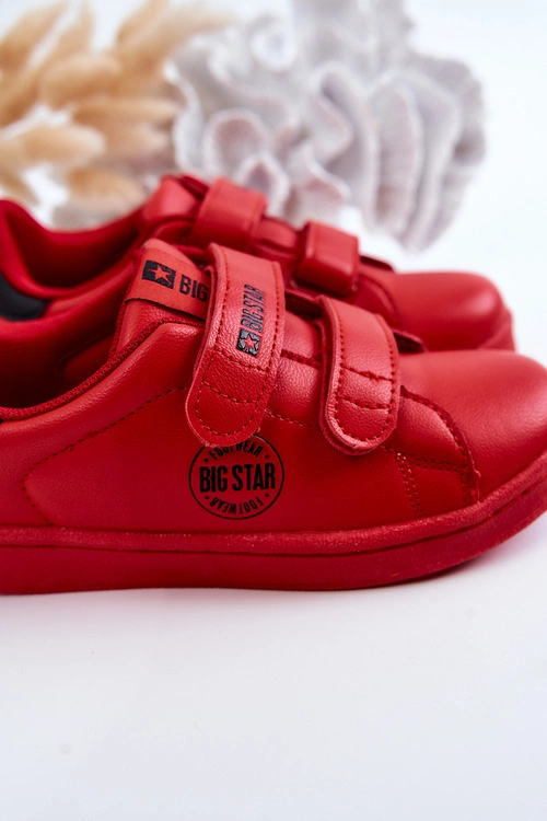 Dziecięce Trampki Na Rzepy Big Star DD374030 Czerwono-Czarne
