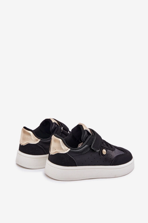 Buty Sportowe Sneakersy Dziewczęce Na Rzep Czarne Zarina