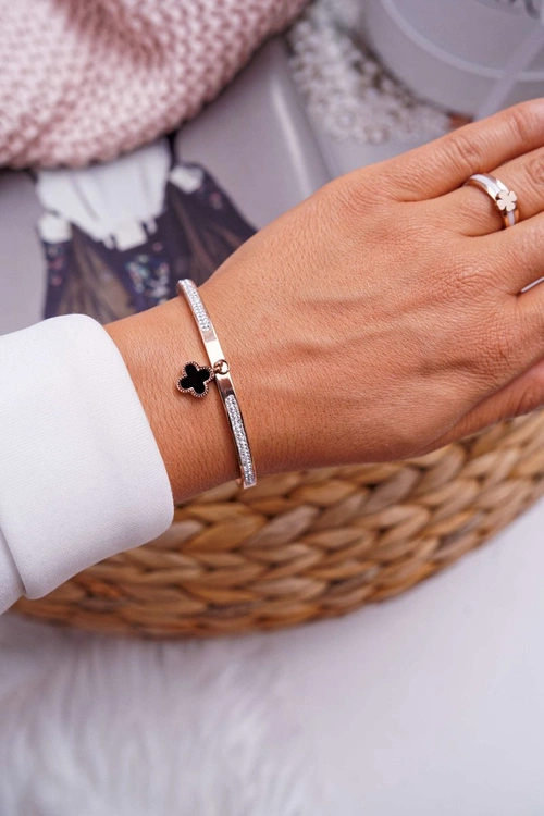 Damska Bransoleta Z Cyrkoniami i Zawieszką Różowe Złoto Loveliness