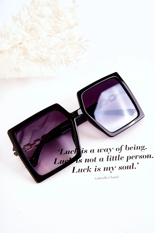 Duże Okulary Przeciwsłoneczne Kwadratowe V130043 Czarne