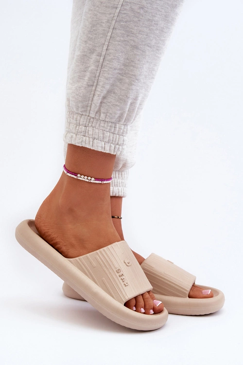 Klapki Piankowe Damskie Lekkie Beżowe Fenicva