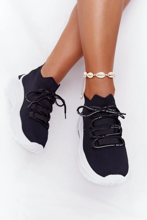 Damskie Sportowe Buty Skarpetkowe Czarne KeSports