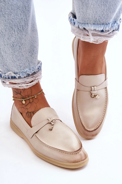 Klasyczne Mokasyny Damskie Beżowe Cortez