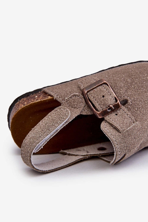 Chodaki Dziecięce Na Korkowej Platformie Szare Vulagia