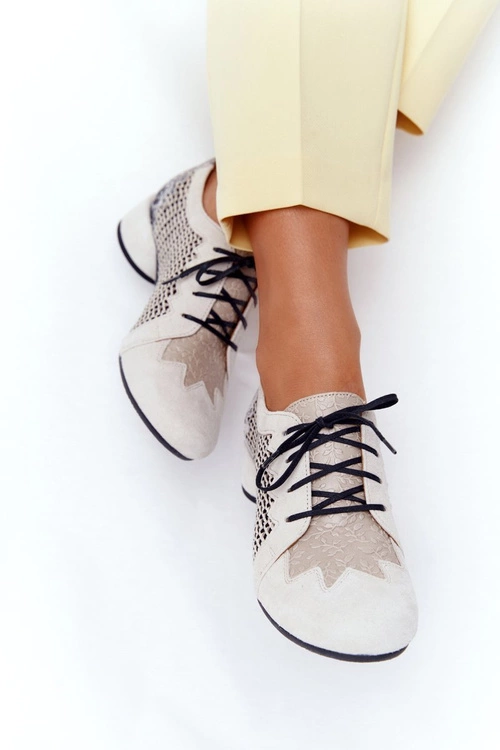 Półbuty Z Plecionki Na Obcasie Maciejka 04890-04 Beżowe