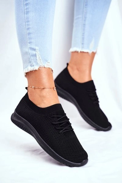 Sportowe Damskie Buty Lekkie Czarne Glorias
