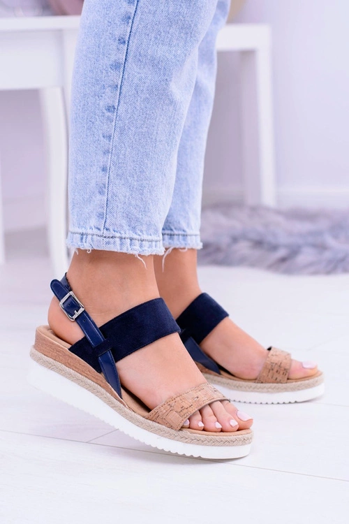 Damskie Sandały Na Koturnie Lniane Felucci