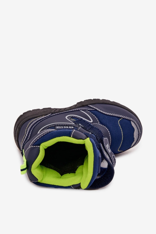 Ocieplane Dziecięce Śniegowce Trapery Big Star OO374048 Granatowe