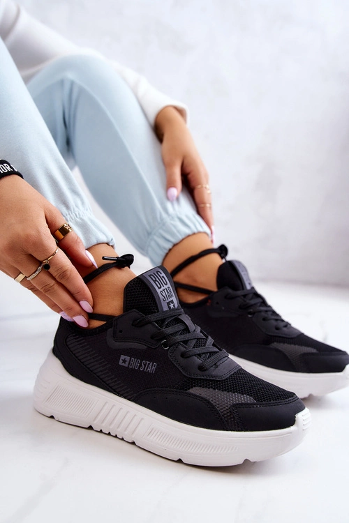 Modne Sneakersy Buty Sportowe Big Star JJ274598 Czarne