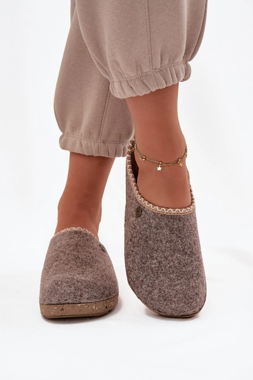 Obuwie Domowe Kapcie Damskie Inblu ED000031 Beżowe