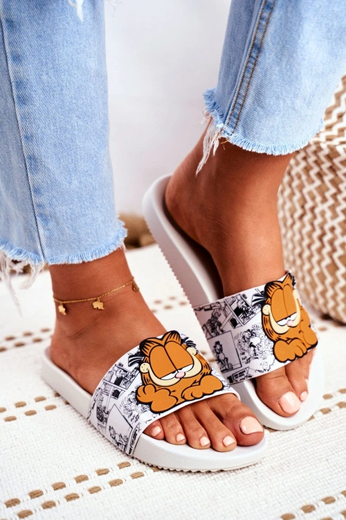 Damskie Klapki Garfield ZAXY Białe FF285074