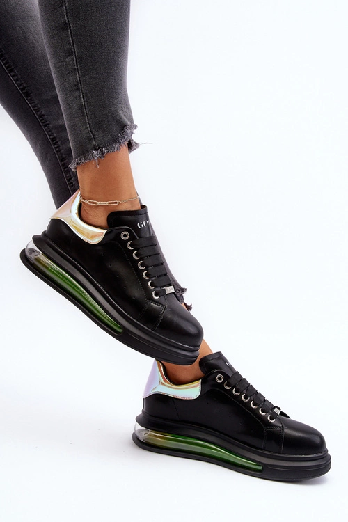 Sneakersy Damskie Skórzane GOE NN2N4030 Czarne