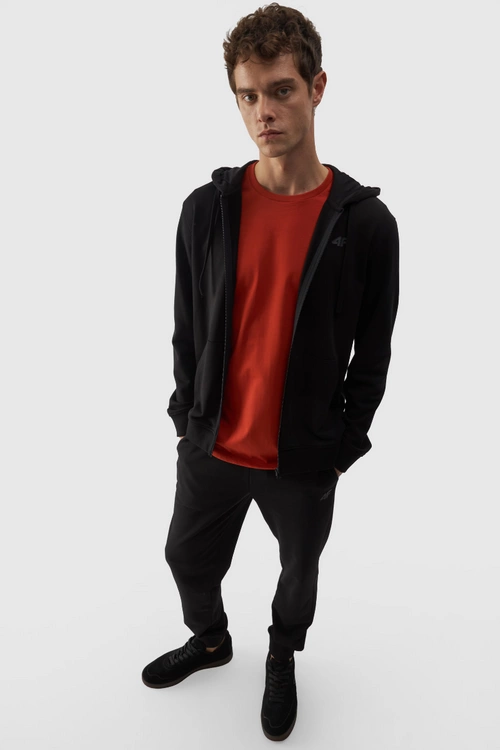 Męska Bluza Dresowa Na Zamek Z Kapturem 4FWMM00TSWSM1466-20S Czarna