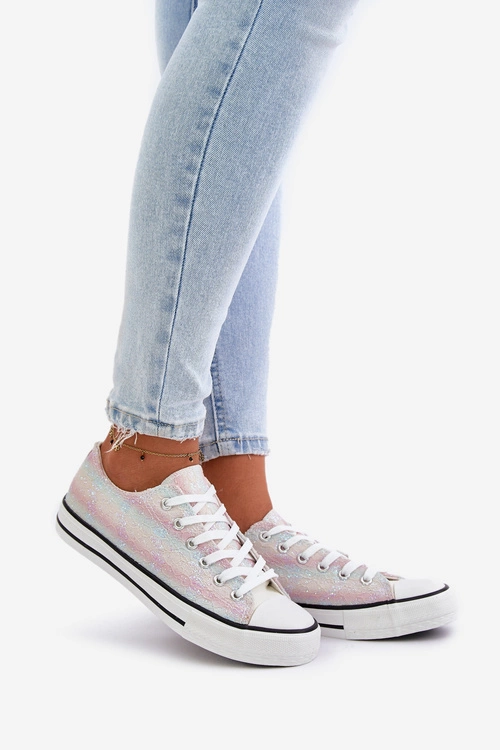 Trampki Damskie Ozdobione Cekinami Multikolor Nolrina