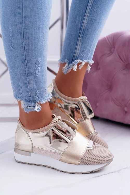 Lu Boo Damskie Złote Sportowe Buty Madoni