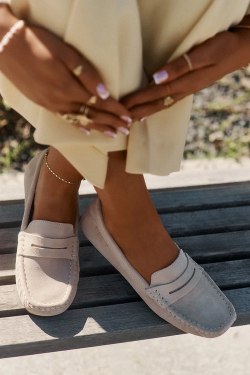 Zamszowe Mokasyny Damskie Big Star RR274947 Beżowe