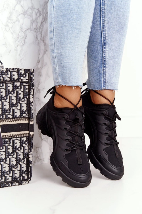 Damskie Sportowe Buty Sneakersy Czarne Born This Way