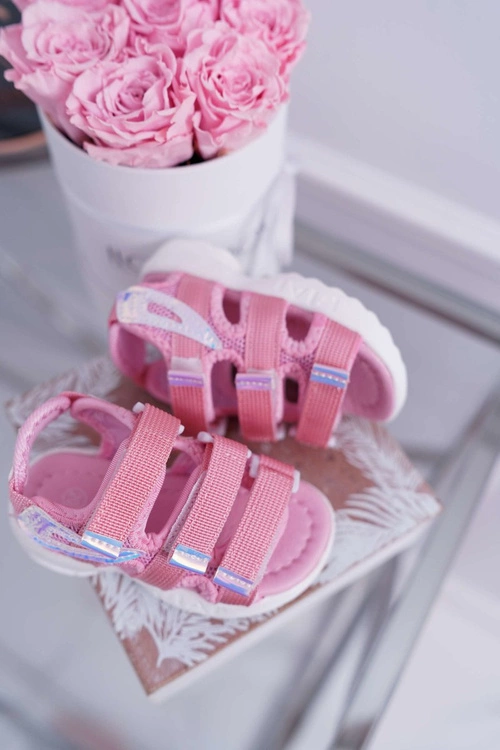 Dziecięce Sandały Na Rzepy Dla Dziewczynki Różowe Kimmi