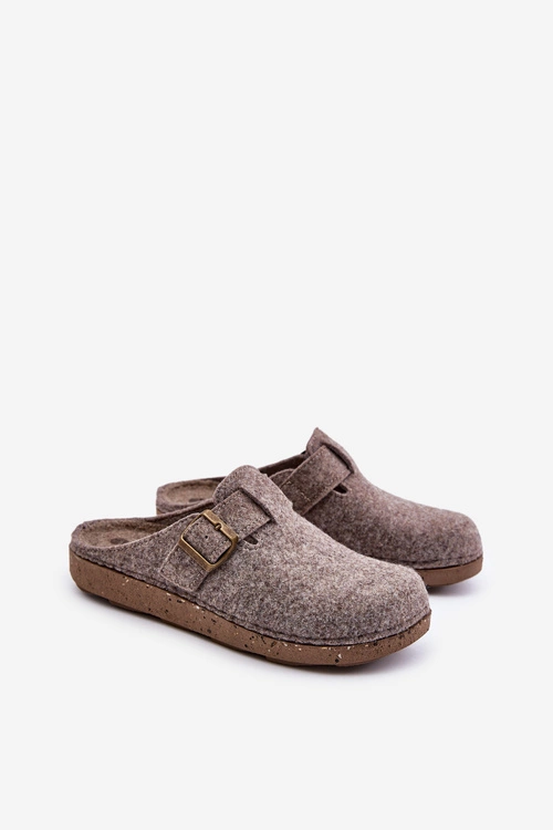 Kapcie Męskie Z Klamrą Klapki Profilaktyczne Inblu MT000012 Beżowe