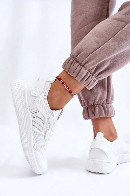 Damskie Wygodne Sneakersy Memory Foam System Big Star LL274415 Białe