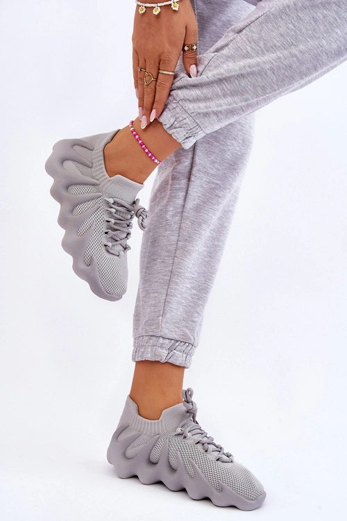 Damskie Wsuwane Sneakersy Szare Myles