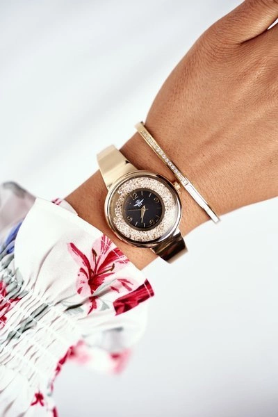 Damski Zegarek Michael John Złoto Czarny Turana