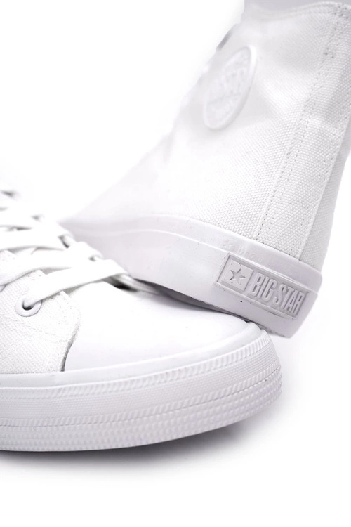 Męskie Klasyczne Wysokie Trampki BIG STAR FF174551 Białe