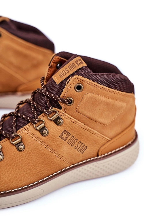 Męskie Trzewiki Skórzane Trekkingi Big Star Camel GG174491