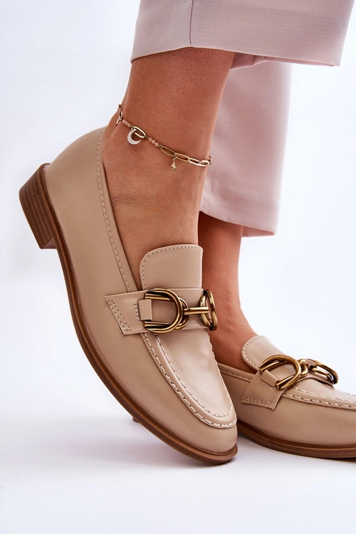 Klasyczne Mokasyny Damskie Beżowe Lorien