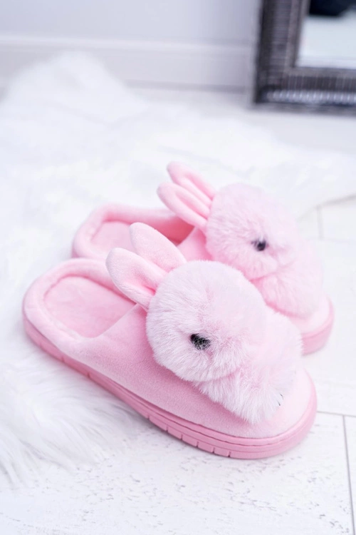 Papcie Damskie Klasyczne Z Królikiem Różowe Howi