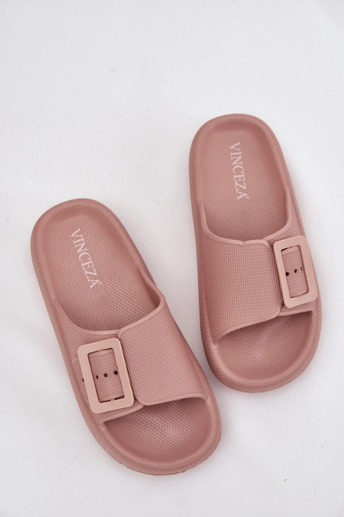 Piankowe Klapki Damskie Z Klamrą Vinceza 75207 Brudny Róż